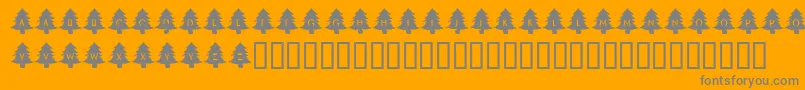 KrOhChristmasTree-Schriftart – Graue Schriften auf orangefarbenem Hintergrund