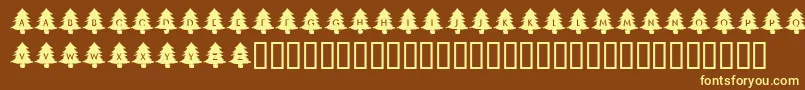 KrOhChristmasTree Font – Yellow Fonts on Brown Background