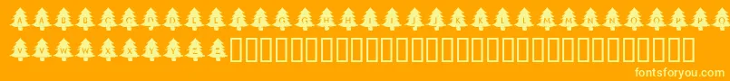 KrOhChristmasTree-Schriftart – Gelbe Schriften auf orangefarbenem Hintergrund