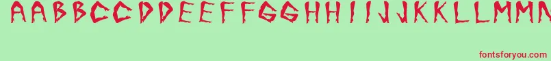 JuanjoSHotLegsBold-fontti – punaiset fontit vihreällä taustalla