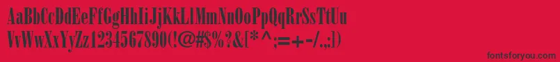 フォントBodoniPosterCondensedSsiPosterCondensed – 赤い背景に黒い文字