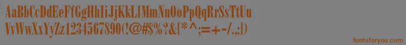 Fonte BodoniPosterCondensedSsiPosterCondensed – fontes marrons em um fundo cinza