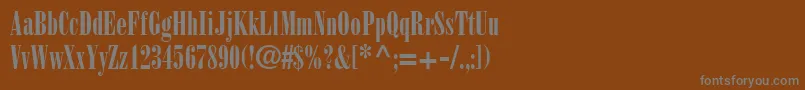 Подробнее о шрифте BodoniPosterCondensedSsiPosterCondensed Шрифт BodoniPosterCondensedSsiPosterCondensed – серые шрифты на коричневом фоне
