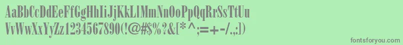 Fonte BodoniPosterCondensedSsiPosterCondensed – fontes cinzas em um fundo verde