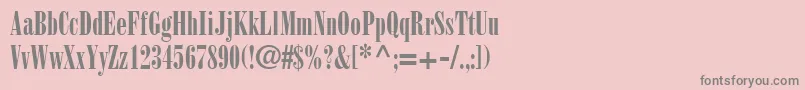 Weitere Informationen zur BodoniPosterCondensedSsiPosterCondensed-Schriftart BodoniPosterCondensedSsiPosterCondensed-Schriftart – Graue Schriften auf rosa Hintergrund