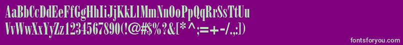 Fonte BodoniPosterCondensedSsiPosterCondensed – fontes verdes em um fundo violeta