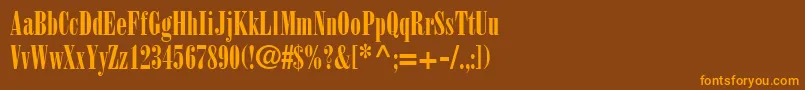 BodoniPosterCondensedSsiPosterCondensed Font – Orange Fonts on Brown Background