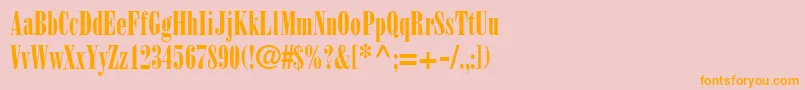 BodoniPosterCondensedSsiPosterCondensed Font – Orange Fonts on Pink Background