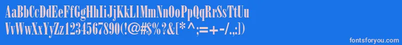 フォントBodoniPosterCondensedSsiPosterCondensed – ピンクの文字、青い背景