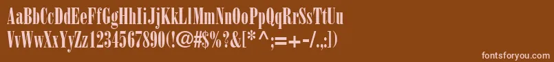 Шрифт BodoniPosterCondensedSsiPosterCondensed – розовые шрифты на коричневом фоне