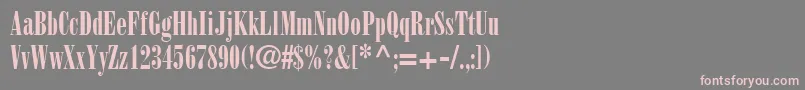 Fonte BodoniPosterCondensedSsiPosterCondensed – fontes rosa em um fundo cinza