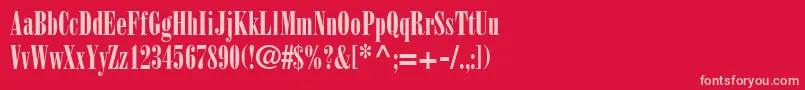 Fonte BodoniPosterCondensedSsiPosterCondensed – fontes rosa em um fundo vermelho