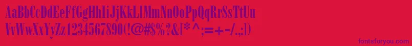 BodoniPosterCondensedSsiPosterCondensed Font – Purple Fonts on Red Background
