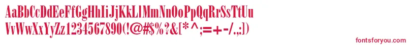 フォントBodoniPosterCondensedSsiPosterCondensed – 赤い文字