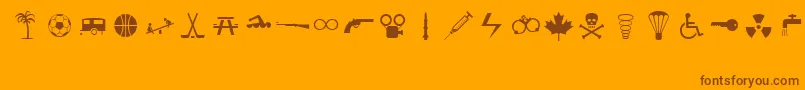 MapinfoMiscellaneous Font – Brown Fonts on Orange Background