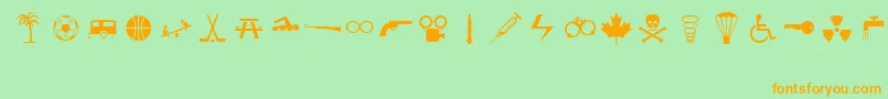 MapinfoMiscellaneous Font – Orange Fonts on Green Background