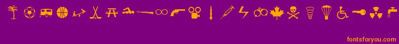MapinfoMiscellaneous Font – Orange Fonts on Purple Background