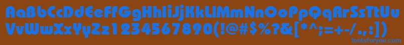 Czcionka BauhauscHeavy – niebieskie czcionki na brązowym tle