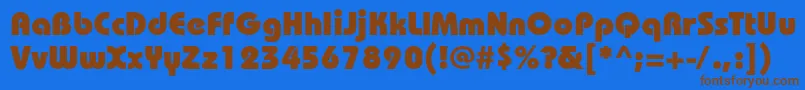 BauhauscHeavy Font – Brown Fonts on Blue Background