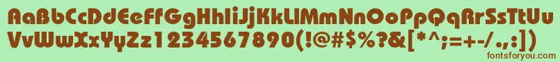 BauhauscHeavy Font – Brown Fonts on Green Background