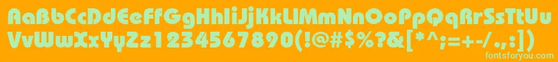 BauhauscHeavy Font – Green Fonts on Orange Background