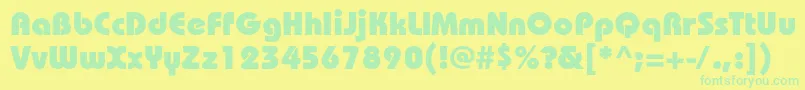 Police BauhauscHeavy – polices vertes sur fond jaune