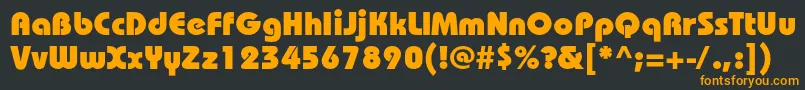 フォントBauhauscHeavy – 黒い背景にオレンジの文字