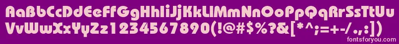 BauhauscHeavy Font – Pink Fonts on Purple Background