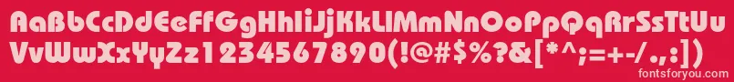 BauhauscHeavy Font – Pink Fonts on Red Background