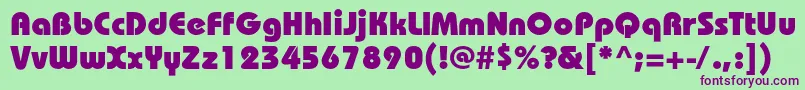 BauhauscHeavy Font – Purple Fonts on Green Background