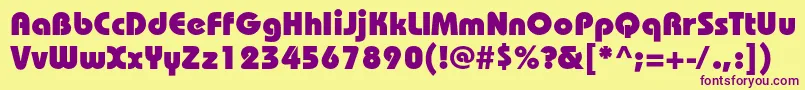 BauhauscHeavy Font – Purple Fonts on Yellow Background