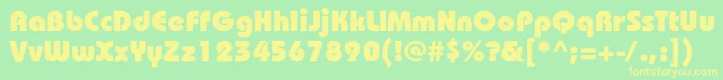 BauhauscHeavy Font – Yellow Fonts on Green Background