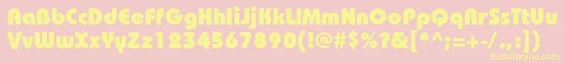 BauhauscHeavy Font – Yellow Fonts on Pink Background