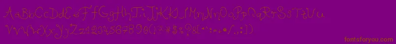Lula-Schriftart – Braune Schriften auf violettem Hintergrund