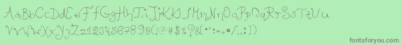 Lula Font – Gray Fonts on Green Background