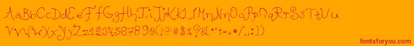 Lula Font – Red Fonts on Orange Background
