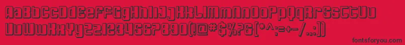 SfDecotechnoShaded Font – Black Fonts on Red Background