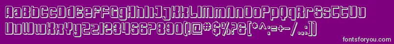 SfDecotechnoShaded Font – Green Fonts on Purple Background