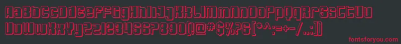 フォントSfDecotechnoShaded – 黒い背景に赤い文字