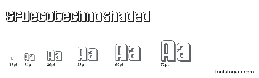 SfDecotechnoShaded Font Sizes
