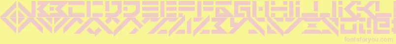 VerminVibesDystopia-fontti – vaaleanpunaiset fontit keltaisella taustalla