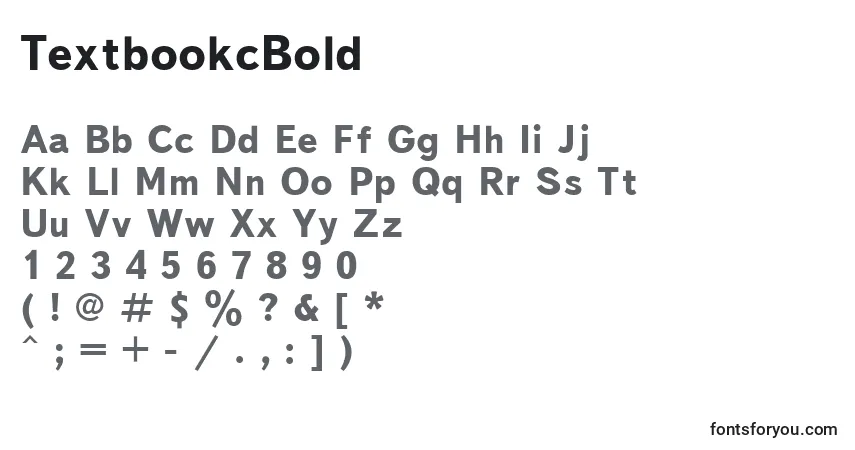 Czcionka TextbookcBold – alfabet, cyfry, specjalne znaki