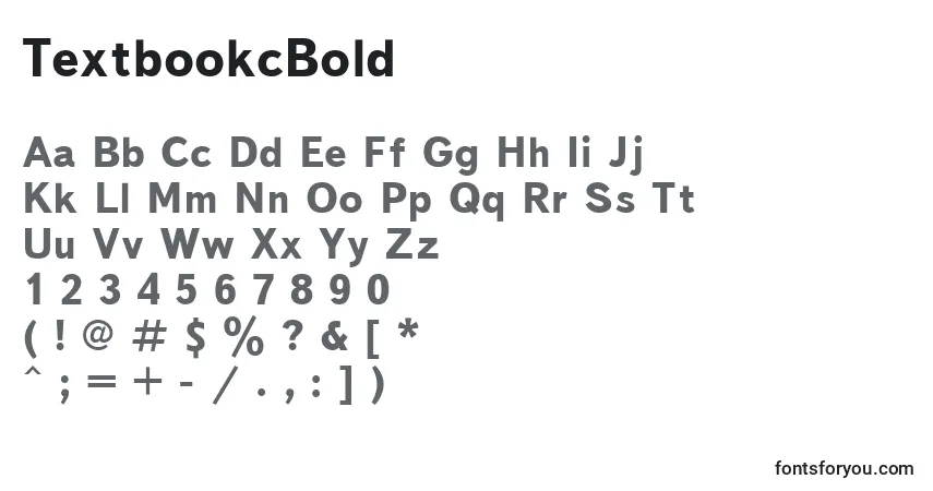 A fonte TextbookcBold – alfabeto, números, caracteres especiais