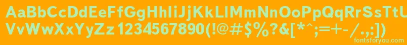 TextbookcBold-Schriftart – Grüne Schriften auf orangefarbenem Hintergrund