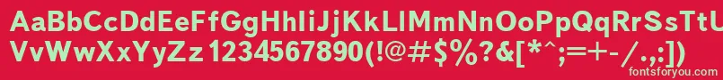 Шрифт TextbookcBold – зелёные шрифты на красном фоне