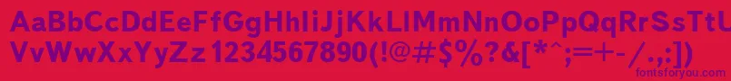 フォントTextbookcBold – 赤い背景に紫のフォント
