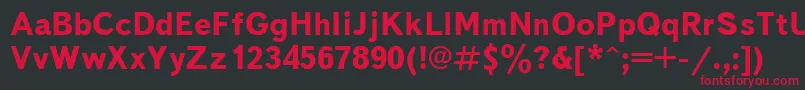 TextbookcBold Font – Red Fonts on Black Background