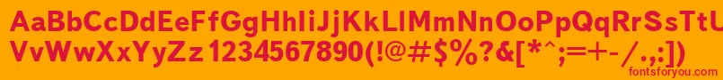 TextbookcBold Font – Red Fonts on Orange Background