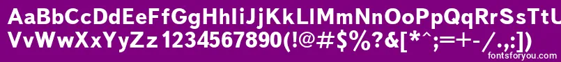 Fonte TextbookcBold – fontes brancas em um fundo violeta