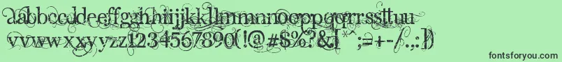 AngelicPeace Font – Black Fonts on Green Background